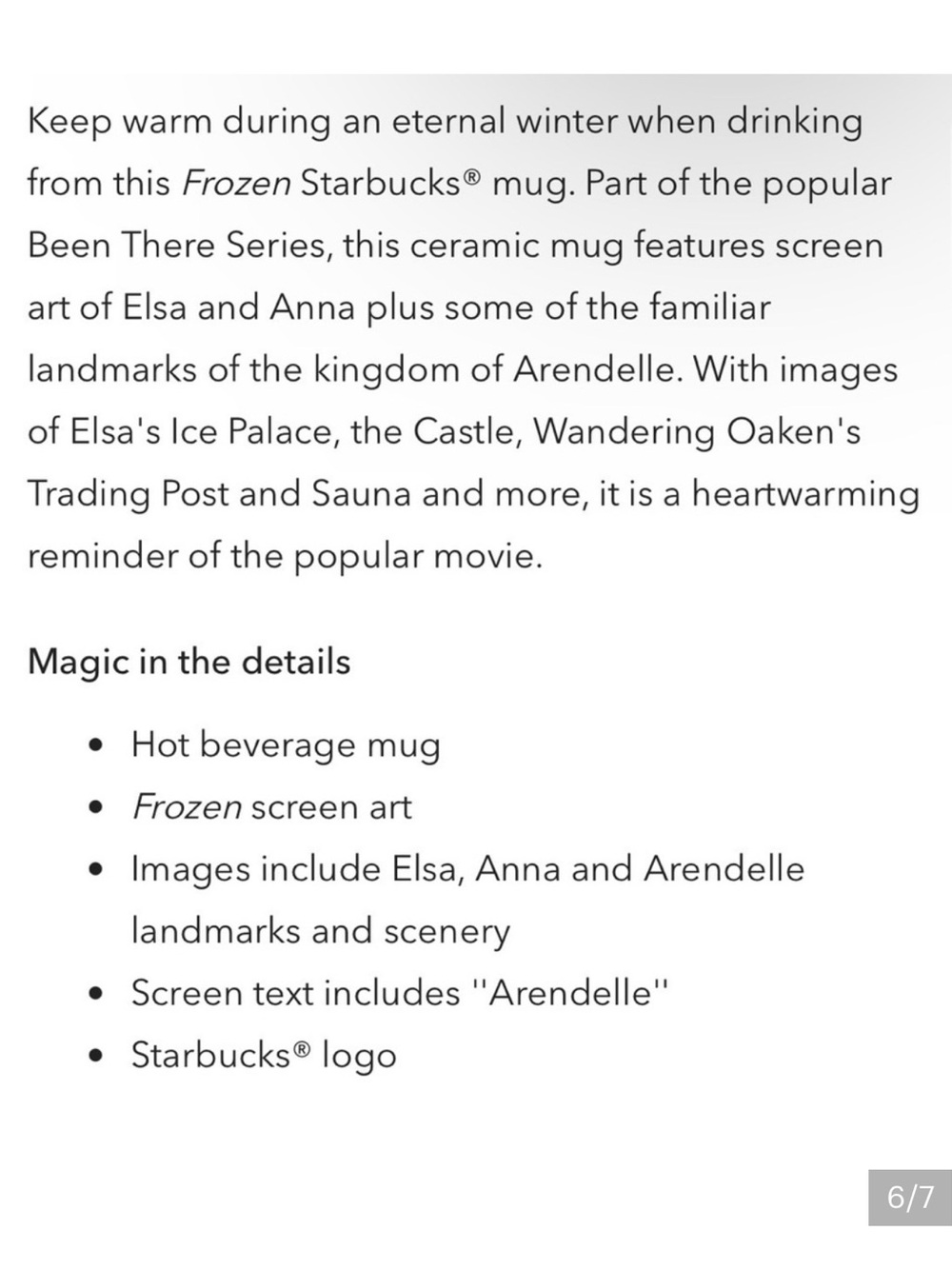 Disney Parks x Starbucks | Arendelle Frozen Been There Series Mug from 2024 - Picture 9 of 9